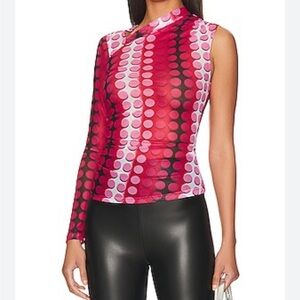 NWT Superdown Trista One Shoulder Top Red Pink Size M